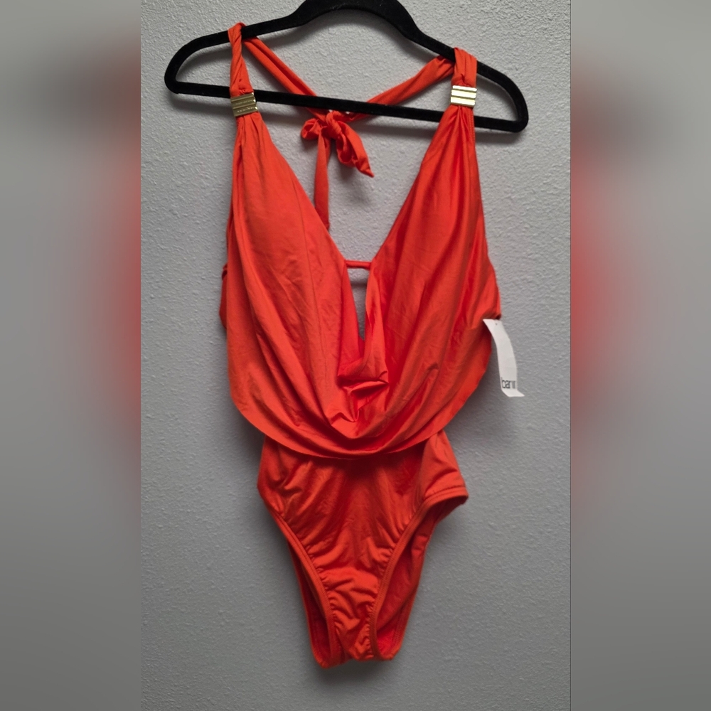 NWT Bar‎ III Orange One Piece Swim Suit Size Small